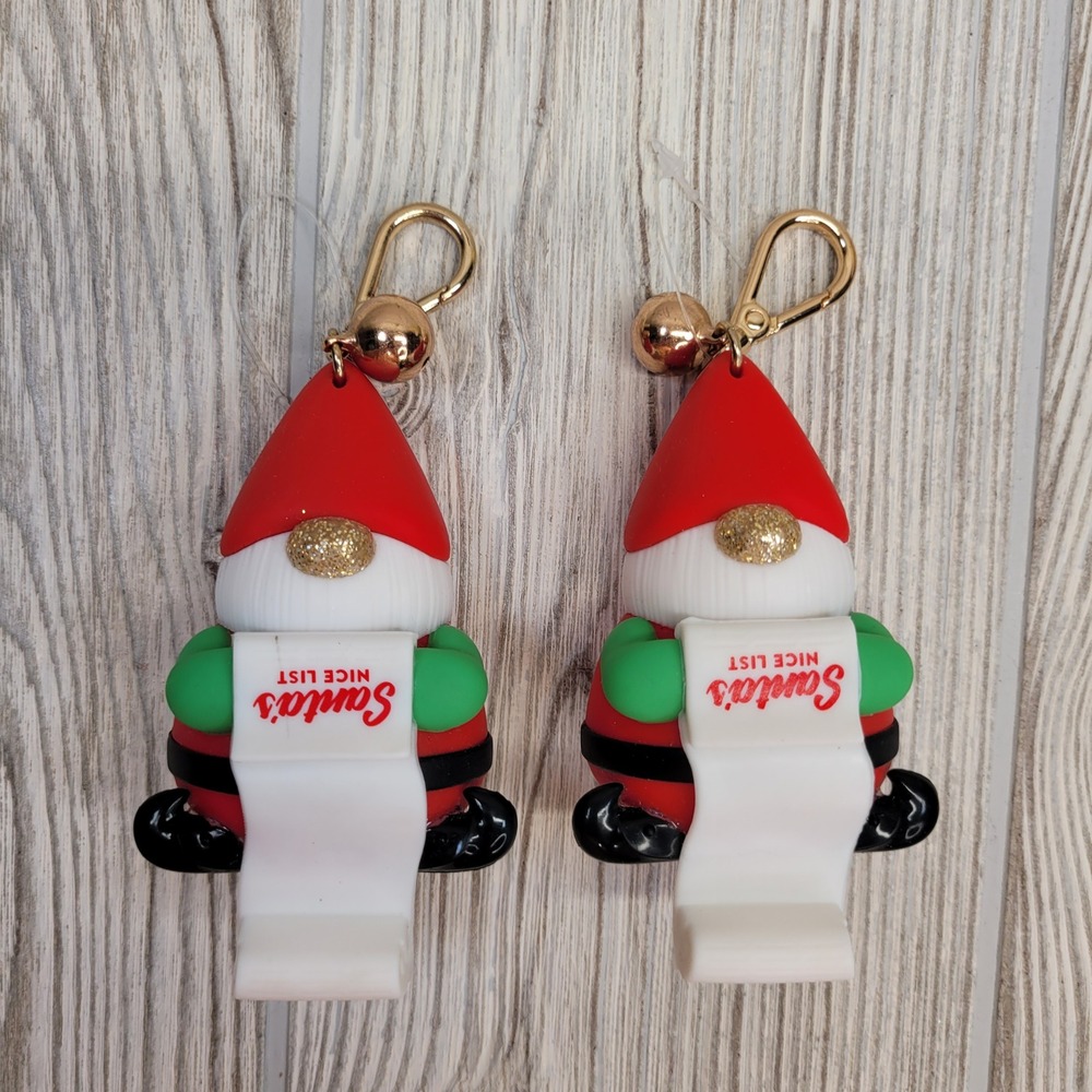 2 Bath and Body Works Santa List Gnome Christmas PocketBac Sanitizer Clip Holder